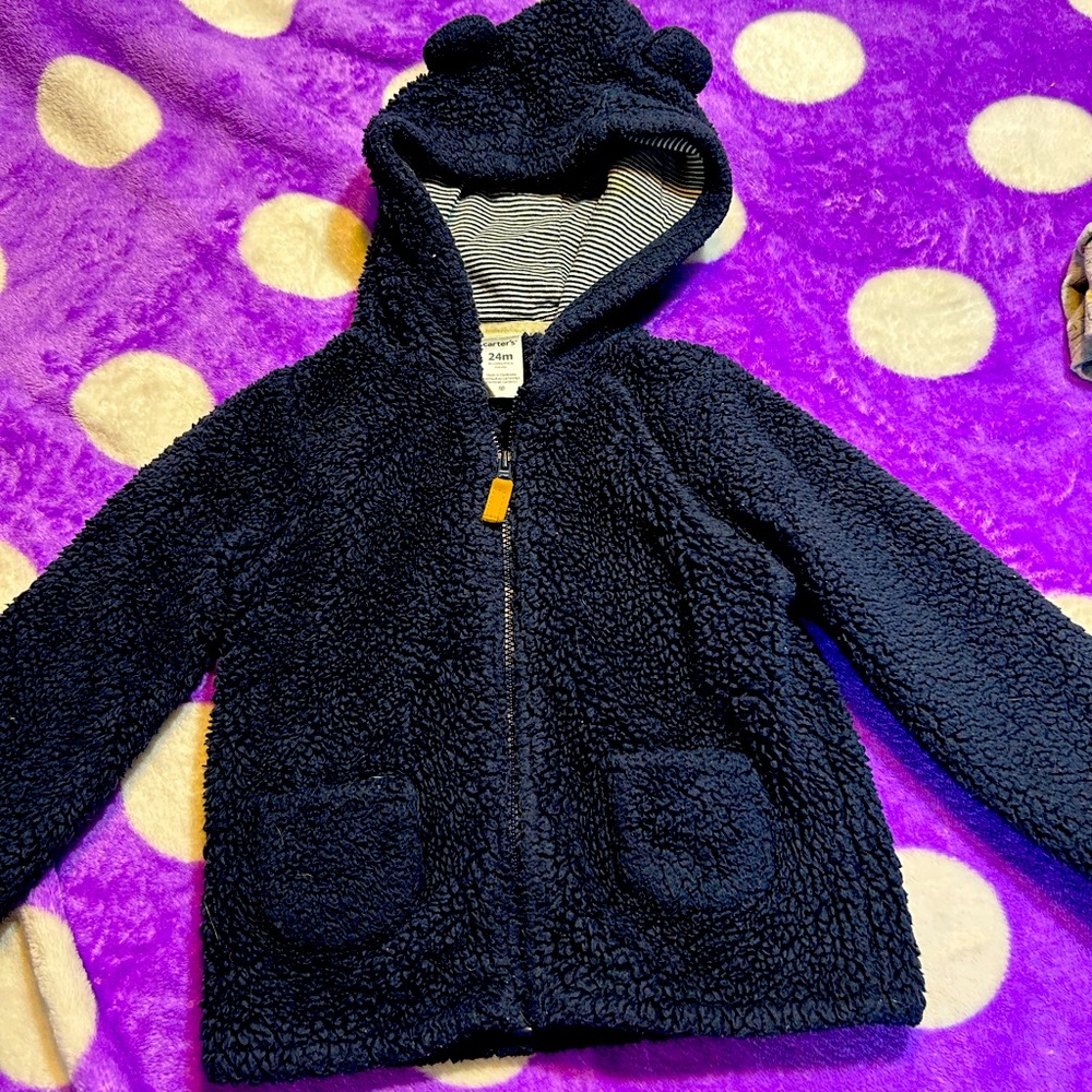 Boys sherpa carters jacket with bear ears